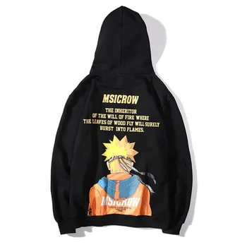 

2020 Men Hip Hop Hoodies Japanese Harajuku Cartoon Naruto Hoody Cotton Oversized