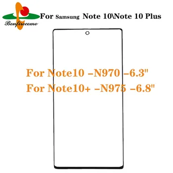 

10Pcs\lot For Samsung Galaxy Note 10 N970 N970F Note 10 Plus Note10+ N975 Front Touch screen Panel LCD Out Glass Cover Lens