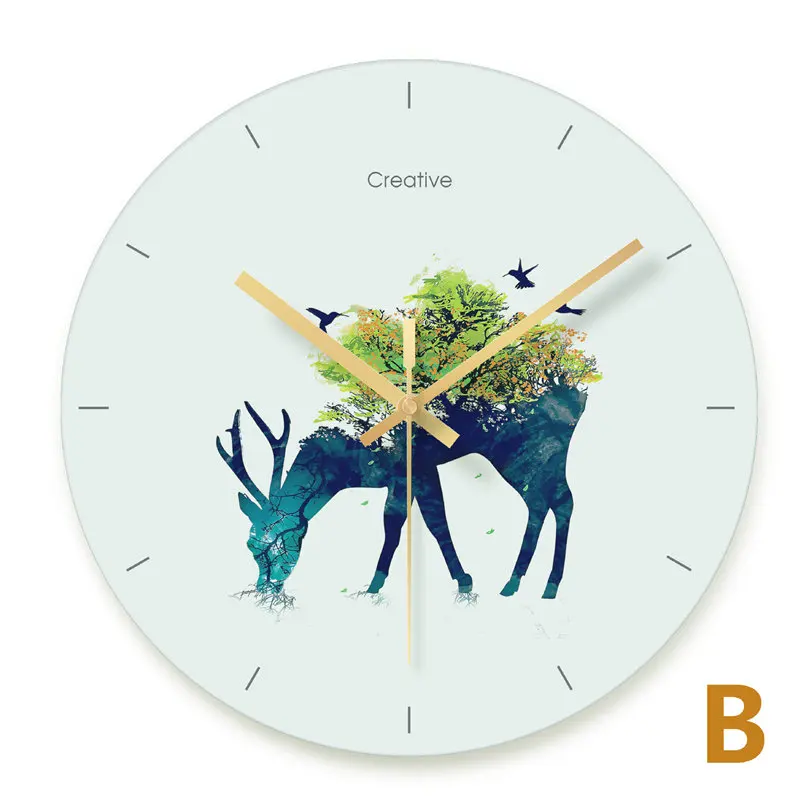 Wall Clock Nordic Household Mute Living Room Bedroom Minimalist Modern Decorative Wall Watch 14 Inch Quartz Round Clocks - Цвет: 3039