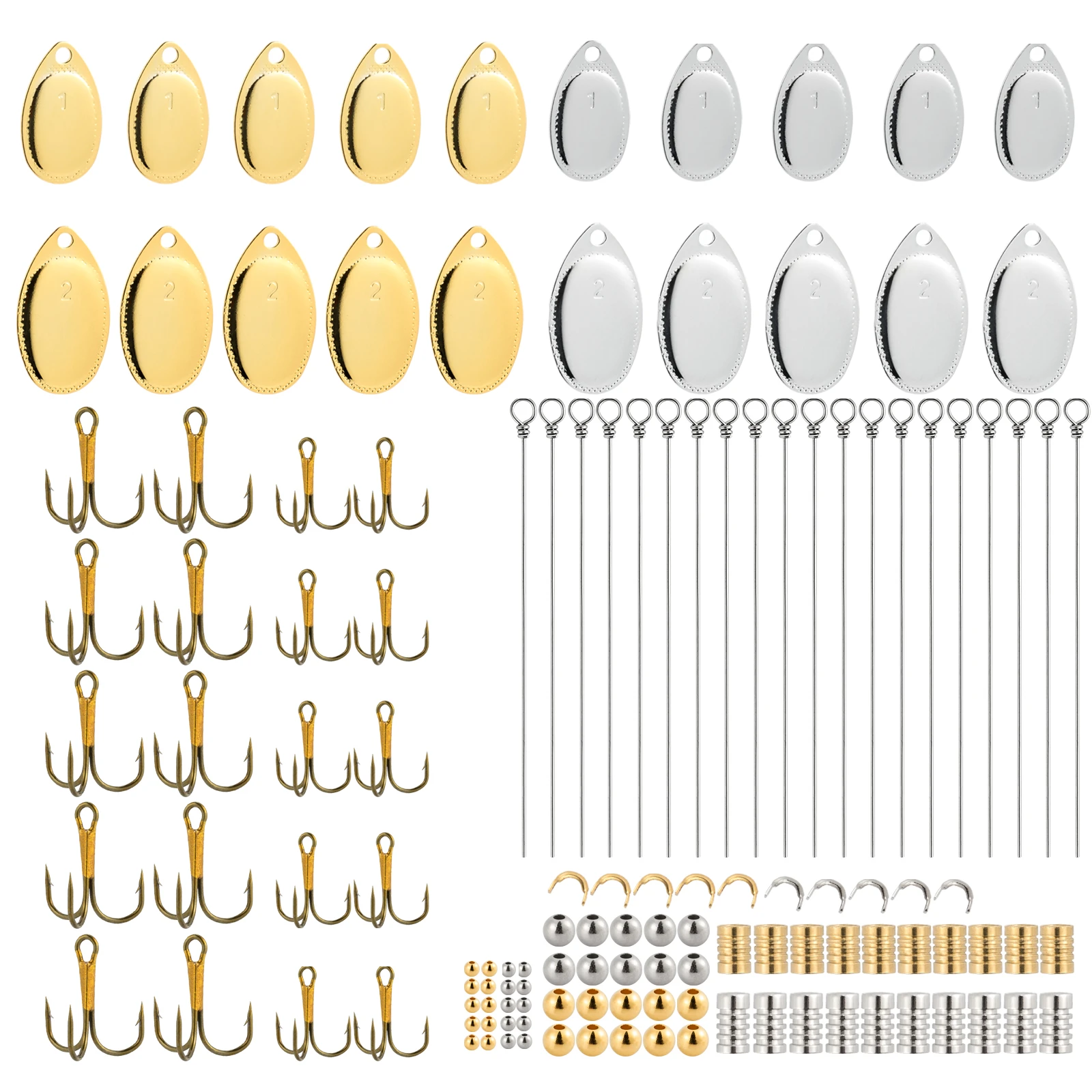 140pcs Fishing Lures Making Kit Metal Spinnerbait Blades Diy Spinners