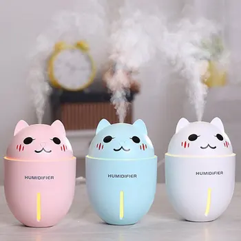 

3 in 1 Cute Air Humidifier Mute Desktop USB Charging Mini Air Purifier With Night Lamp portable durable