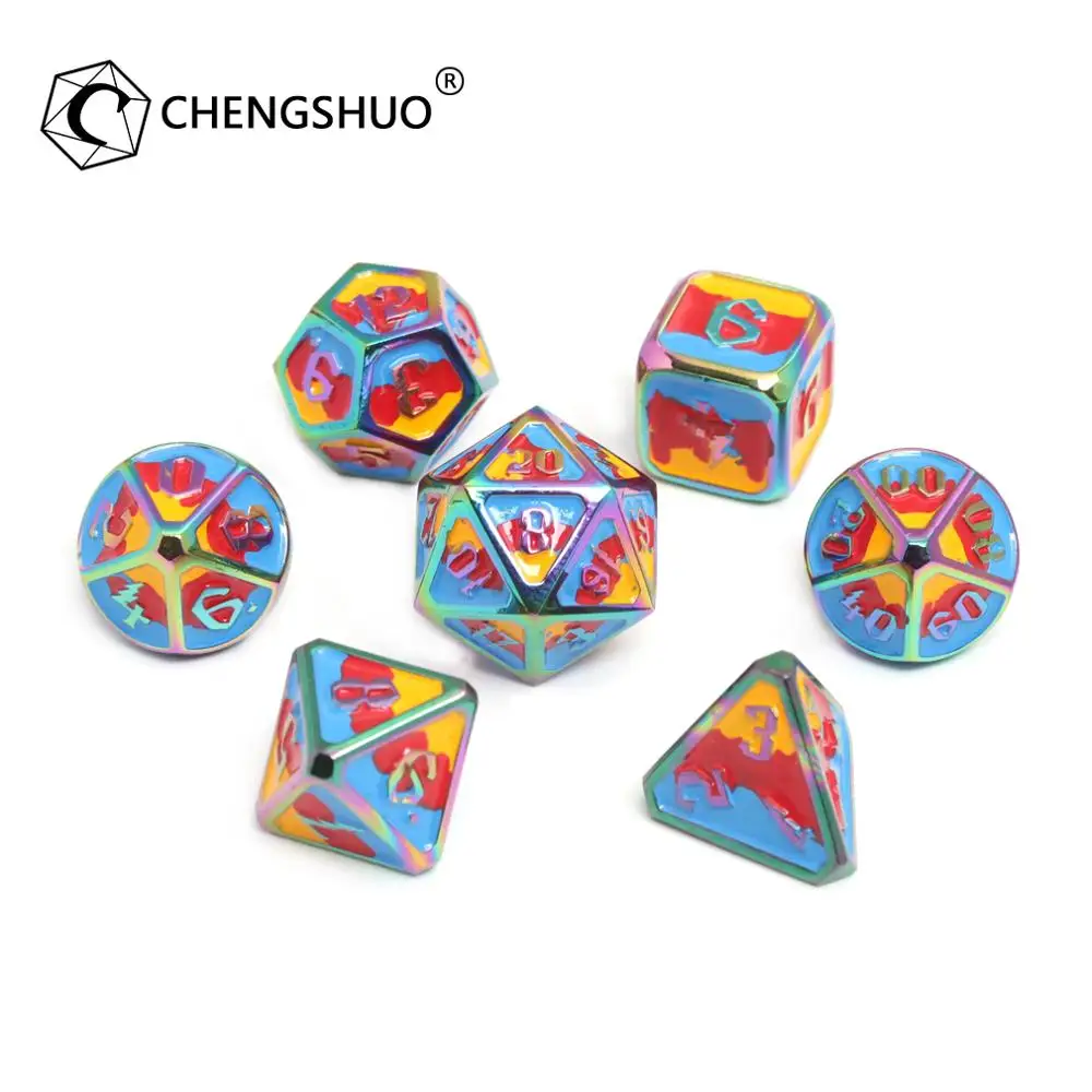 Chengshuo игральные кости dnd Металлический Набор для ролевых игр polyhedral d20 8 оптовая