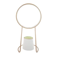 Creative Makeup Mirror, Rechargeable Eye Protection Learning Lamp, LED Pen Holder Mirror, Foldable Makeup Mirror, Gold