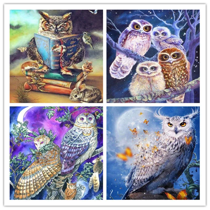 

5d Diamond Embroidery Icons Owl Diamond Painting Full Square /round Drill New Arrival Animal Picture Of Rhinestones