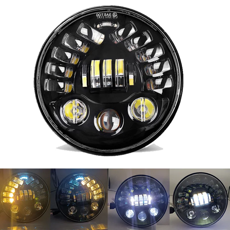 Универсальный 7 &quotВОДИТЬ Автомобиль Мотоцикл головной светильник H4 Phare фарол Moto