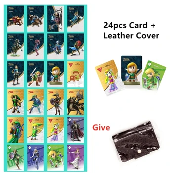 Cartas de juego de la leyenda de Zelda para Breath of The Wild, 24 Uds., con diseño de Lobo, corazón, cuatro héroes, NFC, para tarjetas Amiibo, Switch NS, WiiU