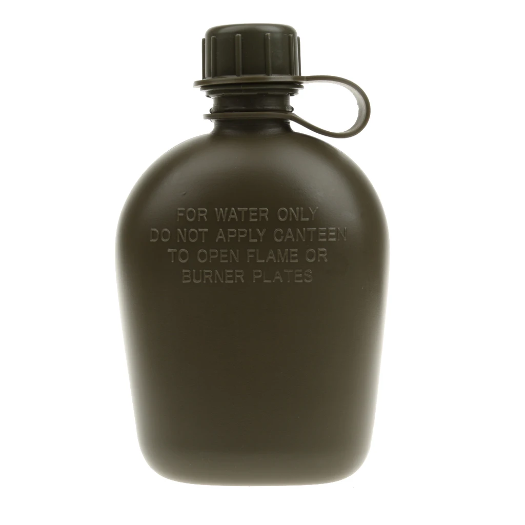 1L Outdoor Camping Hiking Camo Army Military Water Bottle Canteen & Cover & Cup for Cycling Bike