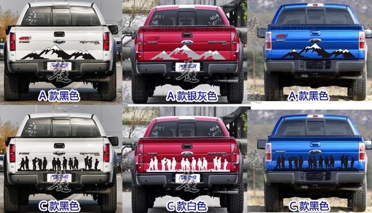 Для Ford F-150 грузовая дверь автомобиля пьезоэлектрический звукосниматель хвост двери автомобиля стикер D-MAX Navarre задний хвост автомобиля стикер