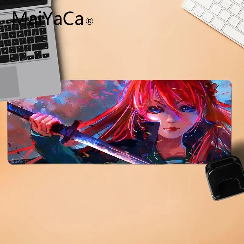 MaiYaCa Красивая аниме девушка Катана Фантастическое искусство большой коврик для мыши ПК компьютерный коврик резиновая мышь прочный коврик для мыши на стол