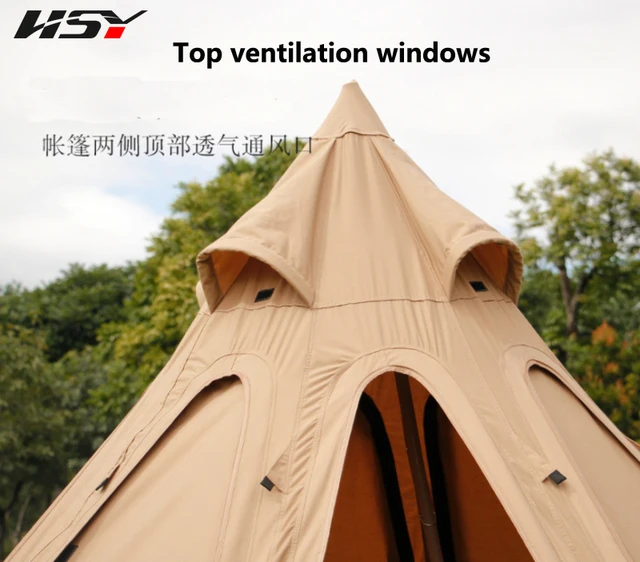 綿のキャンプテント,大型スペース,5〜8人用,屋外ピクニック,防風