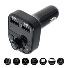 Черный Bluetooth Автомобильный MP3 музыкальный плеер комплект авто беспроводной радио аудио стерео плеер Hands-free fm-передатчик с USB зарядным устройством