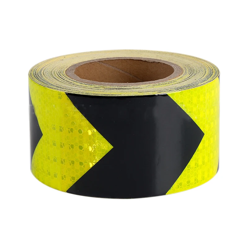 

45M x 5Cm Black+Yellow Reflective Warning Tape Adhesive Car Truck Conspicuity Tape Car Accessories