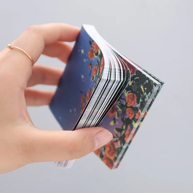 Girl Sticky Notes Oil Painting Color N Times Stickers Ins Beautiful Scenery Student Account Decoration Message Paper Memo Pads