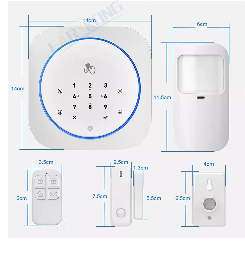 GSM сигнализация безопасная RFID приложение сенсорная клавиатура 433 МГц дверь открытый и закрытый сенсор Сигнализация инфракрасный PIR животное детектор движения