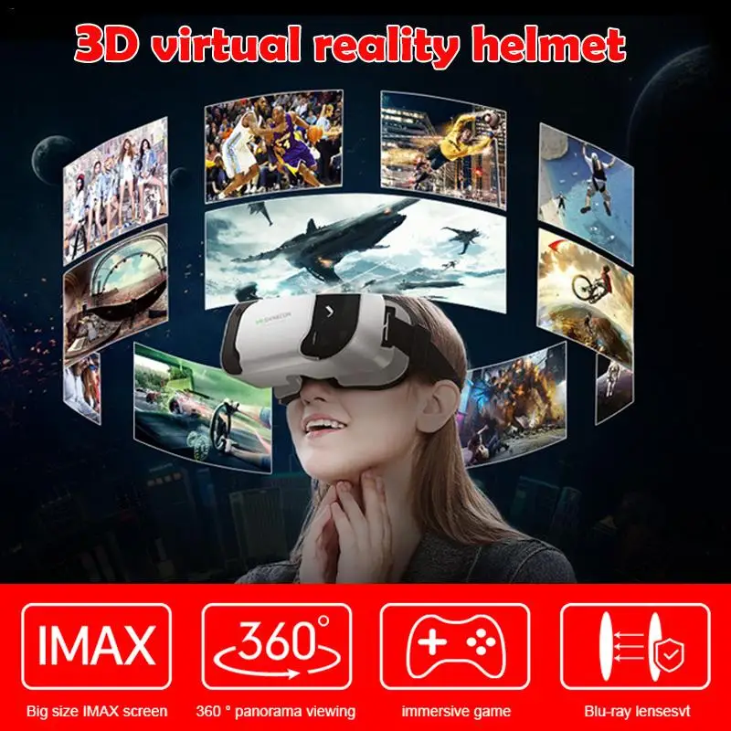 VR Shinecon G05A шлем 3D очки Виртуальная реальность для iPhone Android смартфон очки шлем Лен игровой люнет