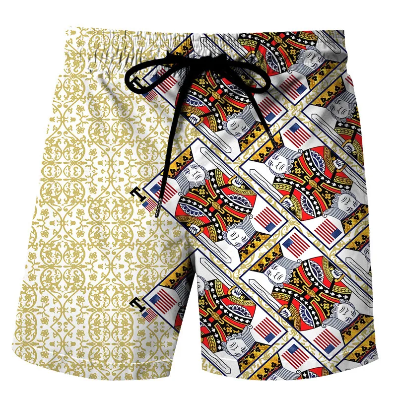 New poker men's shorts 3D printed Street hip hop casual shorts love street hip hop Harajuku shorts