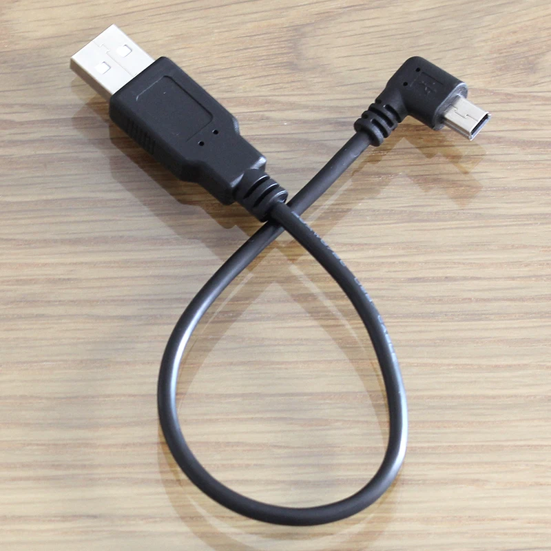 20 см 0 2 м USB кабель типа папа к мини usb 90 градусный Угловой левый или правый угловой