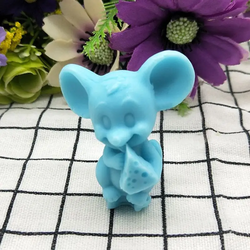 3D маленькая мышь стерео мусс торты силиконовая форма DIY свеча для украшения торта ароматический гипсовый пресс-формы