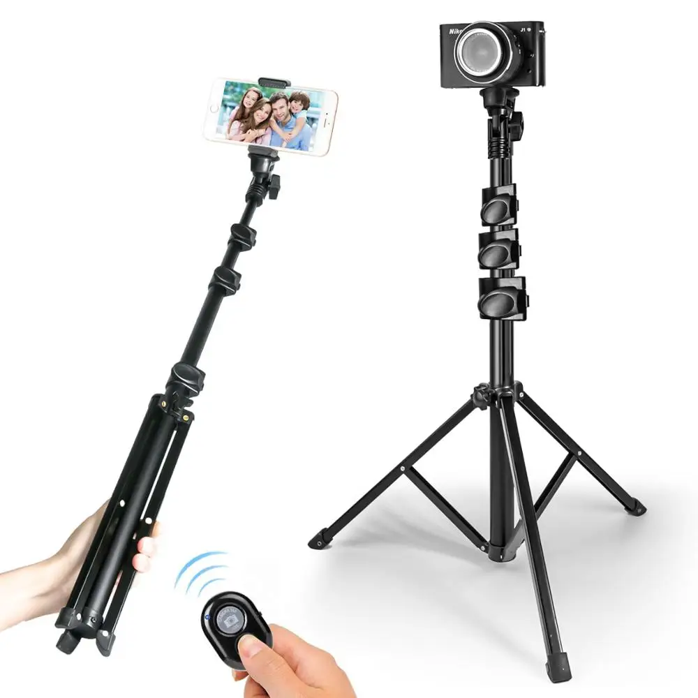 

63in Selfie Stick Tripod Stand with Phone Holder Bluetooth Remote Cell Phone Ring Light Video Live long Stand Photography