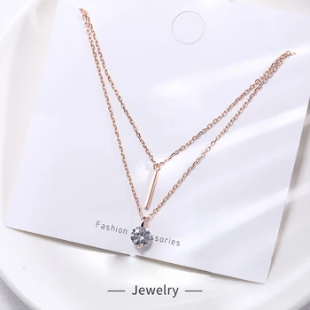 

High Quality Real S925 Top 5A Zircon Pendant Fine Jewelry Golden Necklace Pendants Chain Rose Gold Fashion Accessories Jewel