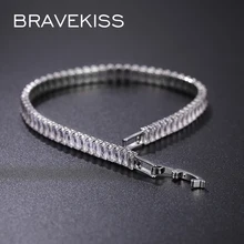 Bravekiss друзья, прозрачные CZ браслеты для женщин и мужчин, браслет, роскошный Теннисный браслет, браслеты, ювелирные изделия для женщин, медный Цирконий UB0180A