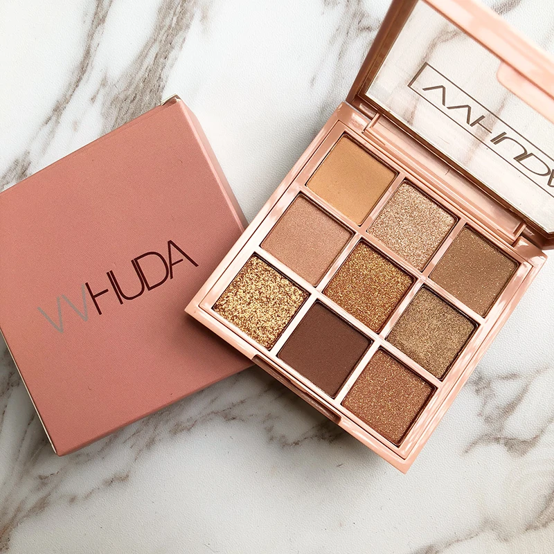 Us 446 5 Offvvhuda Eyeshadow Palette Makeup Cosmetics Diamond Glitter Metallic 9 Color Nude Creamy Pigmented Professional Mini Shadow Kit In Eye