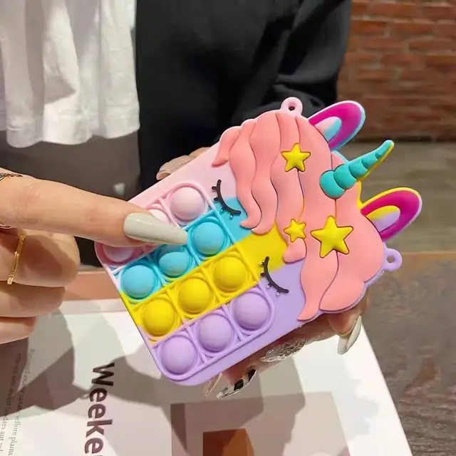 Mini Bag Fidgets Girls Toys Push Bubbles Squeeze Toys Silicone Key Purse Bag Stress Relief Game Backpack Phone Case 2