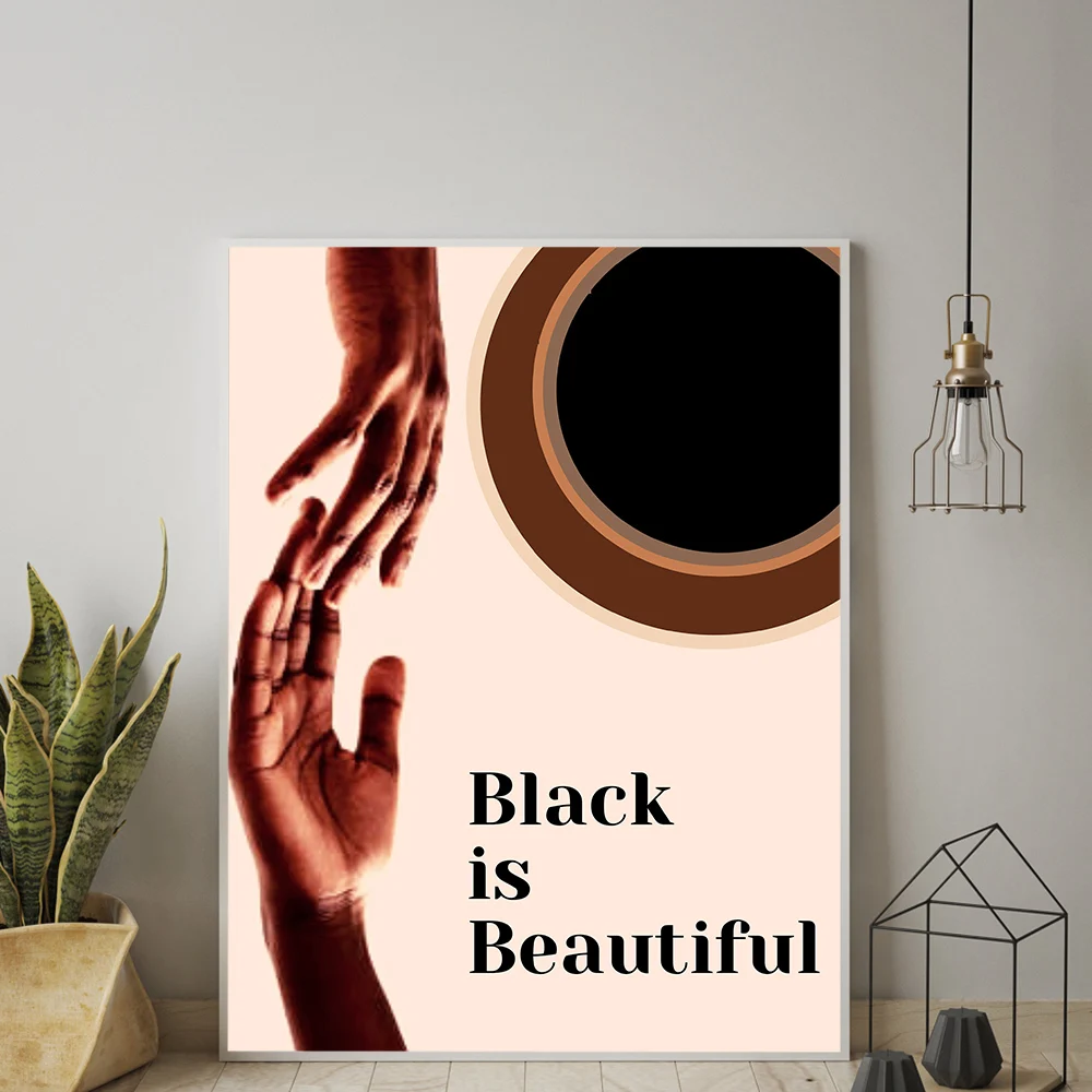 

Black is Beautiful Empowering Black Art Quote Prints Canvas Painting Abstract Poster Wall Art Picture For Living Room Home Decor