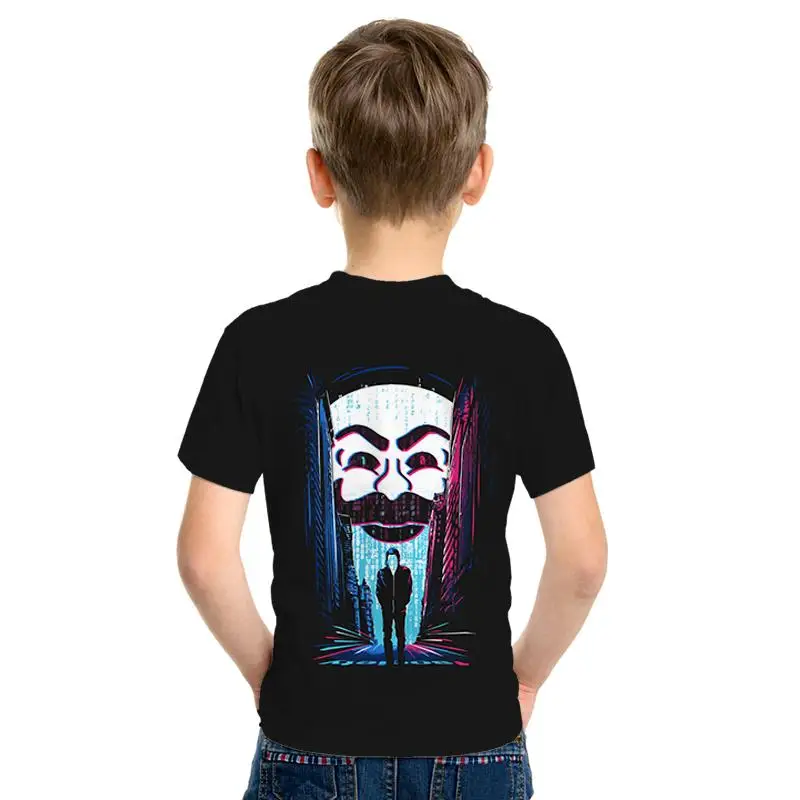 Г. Футболка с 3d принтом фильма V for Vendetta летние модные топы для мальчиков и девочек, рубашка детская одежда с принтом детская футболка