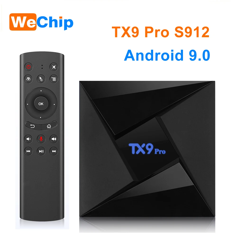 

TX9 Pro 3G 32G Amlogic S912 Octa-core Box Android 9.0 TV Box Dual WIFI Wireless 1000M LAN 4K 1080P HD Set-top box Media Player