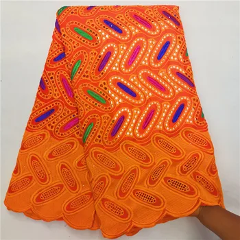 

2019 New Arrival Punch Holes 100% Cotton Lace Fabric High Quality African Dry Lace Fabric Embroidery Laces With Stones hl82-150