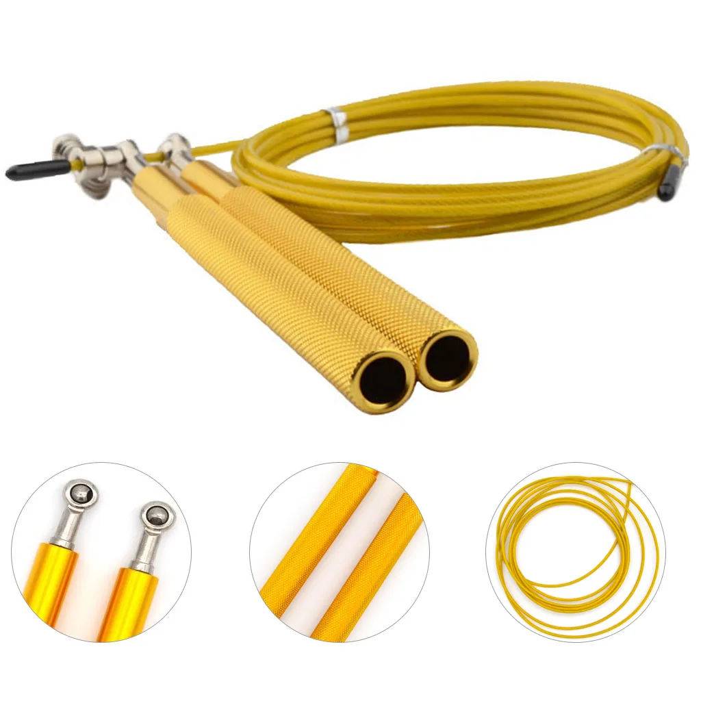 

Free pouch 3 Meters METAL BEARING!! Adjustable skipping rope / Speed Cable Jump Rope Crossfit MMA Box home gym / NPFL