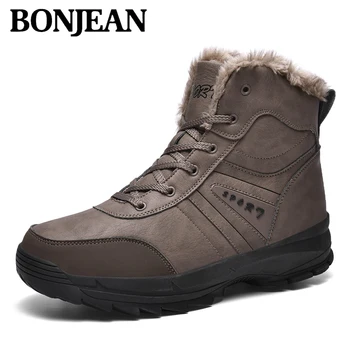 

2020 New Fashion Winter Men's Boots Comfortable Plus Velvet Warm Inside The Solid Non-slip Soles Multi-purposehard Men's Boots