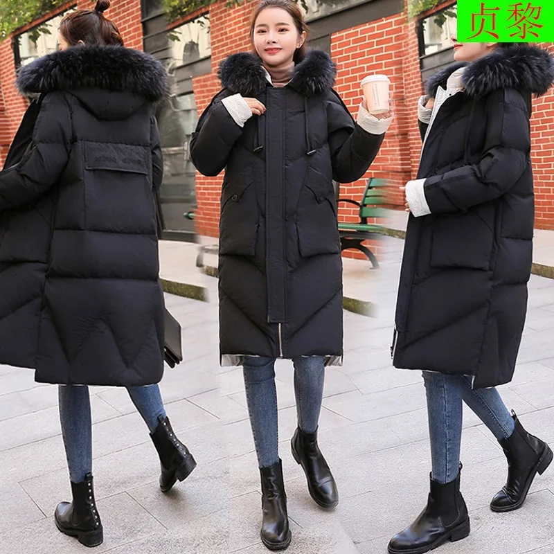 

Short-height down Jacket Cotton-padded Clothes Women's Mid-length Winter New Style Slimming Thick over-the-Knee Cotton Overcoat