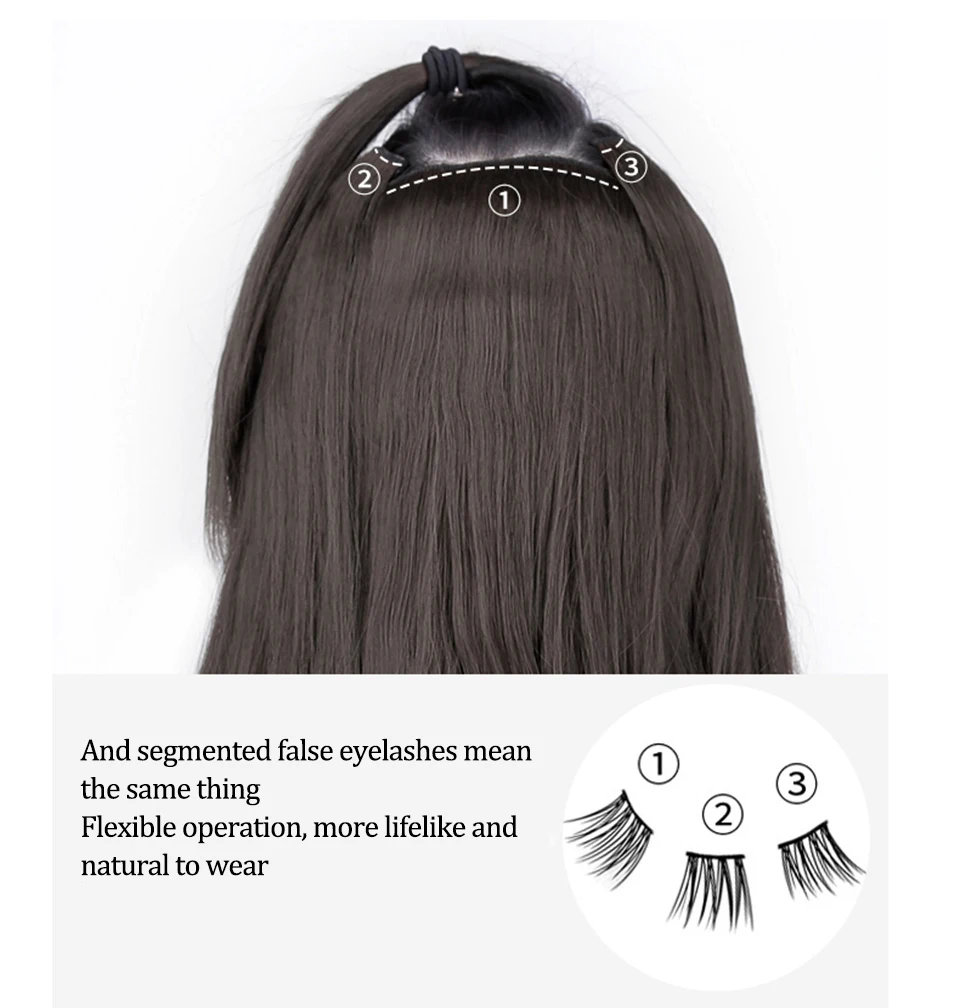 AOSI Synthetic Hair extension Wavy hair Heat-Resistant Fiber Fake Hair Wig Long Piece with two clips Three-piece suit synthetic hair extension