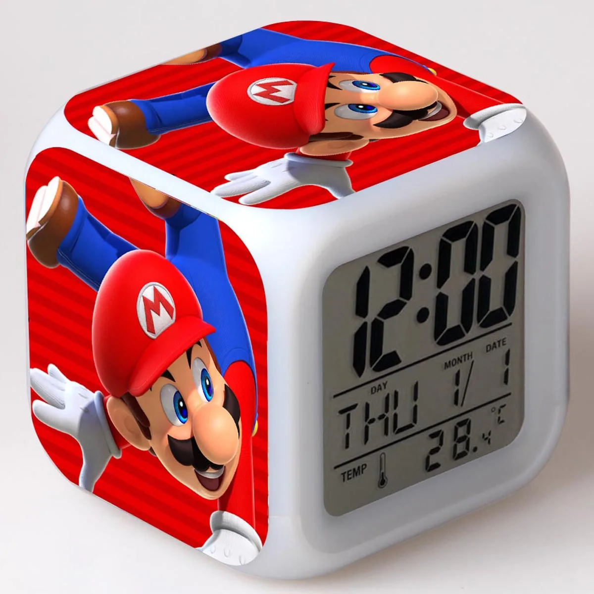 Лучшие продажи продуктов детский будильник светодиодный Изменение цвета освещения Super Mario Bros цифровые часы детские игрушки wekker reveil - Цвет: 11