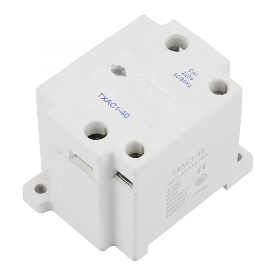 TXAC1-40 UI400V 40A однополюсный 1 нет контактор переменного тока 220V 50/60Hz однополярный контактор для машины для литья под давлением