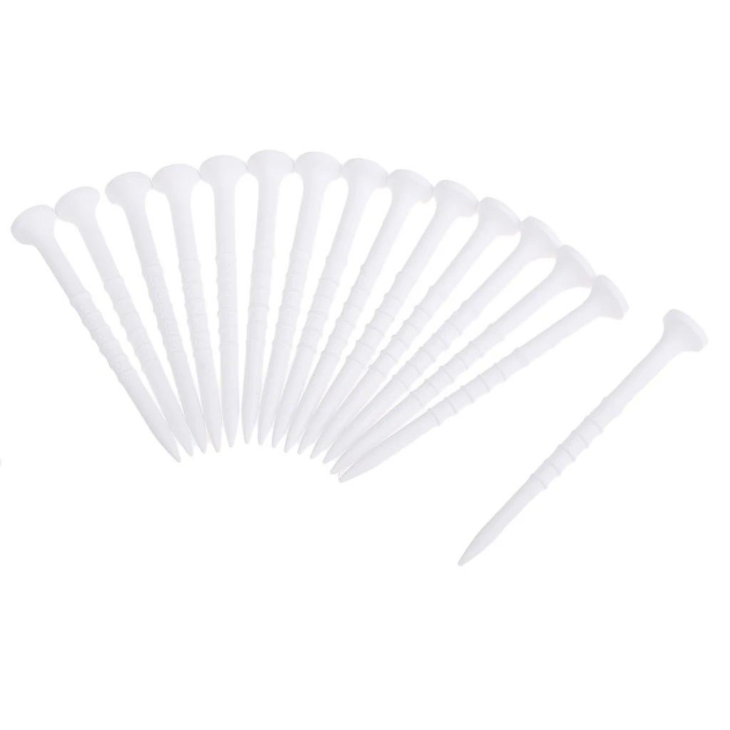 15 Pieces 8.5cm Golf Tee Plastic Golf Practice Training Accessories White
