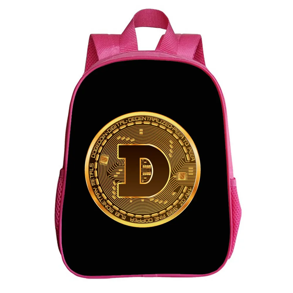 Dogecoin backpack school bag student school bag kid cartoon backpack unisex travel backpack kindergarten school bag 12 Inches