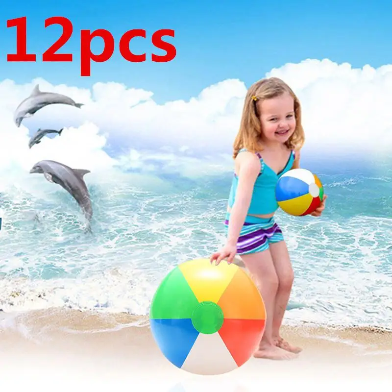

HobbyLane 1PCS 20CM Rainbow-Color Inflatable Beach Ball Kid's Water Polo Birthday New Year Christmas Halloween Gift Toy