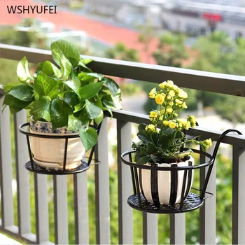 

WSHYUFEI Storage Basket Flower Pot Stand Rack Deck Rail Flowerpot Railing Shelf Balcony Rail Planter Shelf Fence Railing Holder