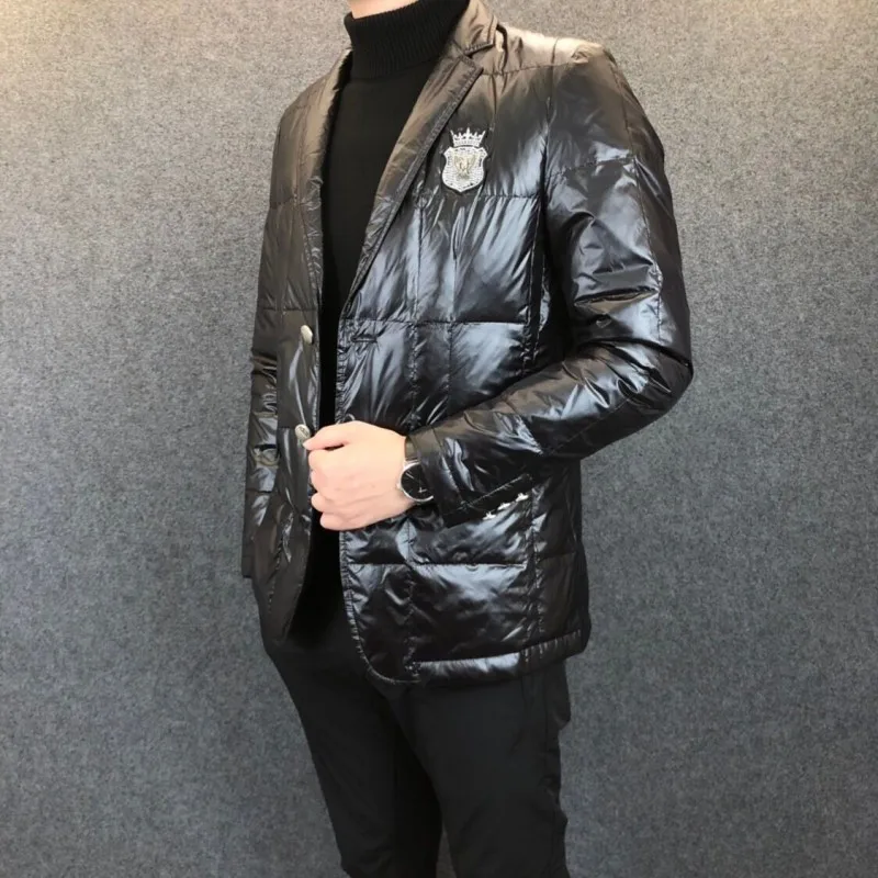 Luxury Winter Brand Lightweight Down Padded Jacket Slim Fit Single Breasted Blazer Coat Business Man Warm Parkas Suit Jackets Luxury Winter Brand Lightweight Down Padded Jacket Slim Fit Single Breasted Blazer Coat Business Man Warm Parkas Suit Jackets
