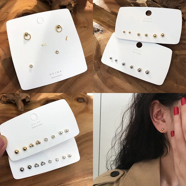 Корейские Роскошные серьги из серебра S925 пробы с золотыми и серебряными иглами