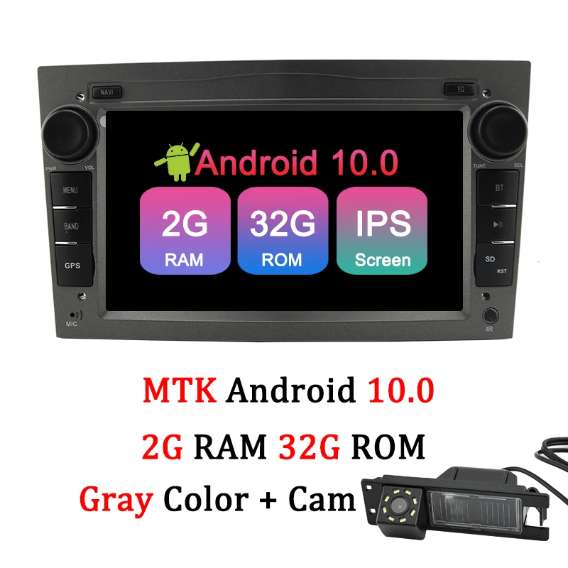 Navivox 2 Din Android 10,0 Opel DVD gps для Opel Astra J Zafira B Astra G Corsa D Vivaro Vectra B Meriva мультимедийный автомобильный плеер - Цвет: 2G 32G Gray Cam