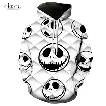 

New Casual Hoodies Hip Hop Streetwear Nightmare Before Christmas Jack Smiley Hoody 3D Printed Men Women Men Clothing Hooded Tops