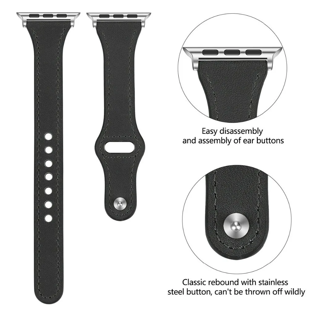 Сменный ремешок из натуральной кожи для Apple Watch Series 5 4 3 2 1 42/44 мм