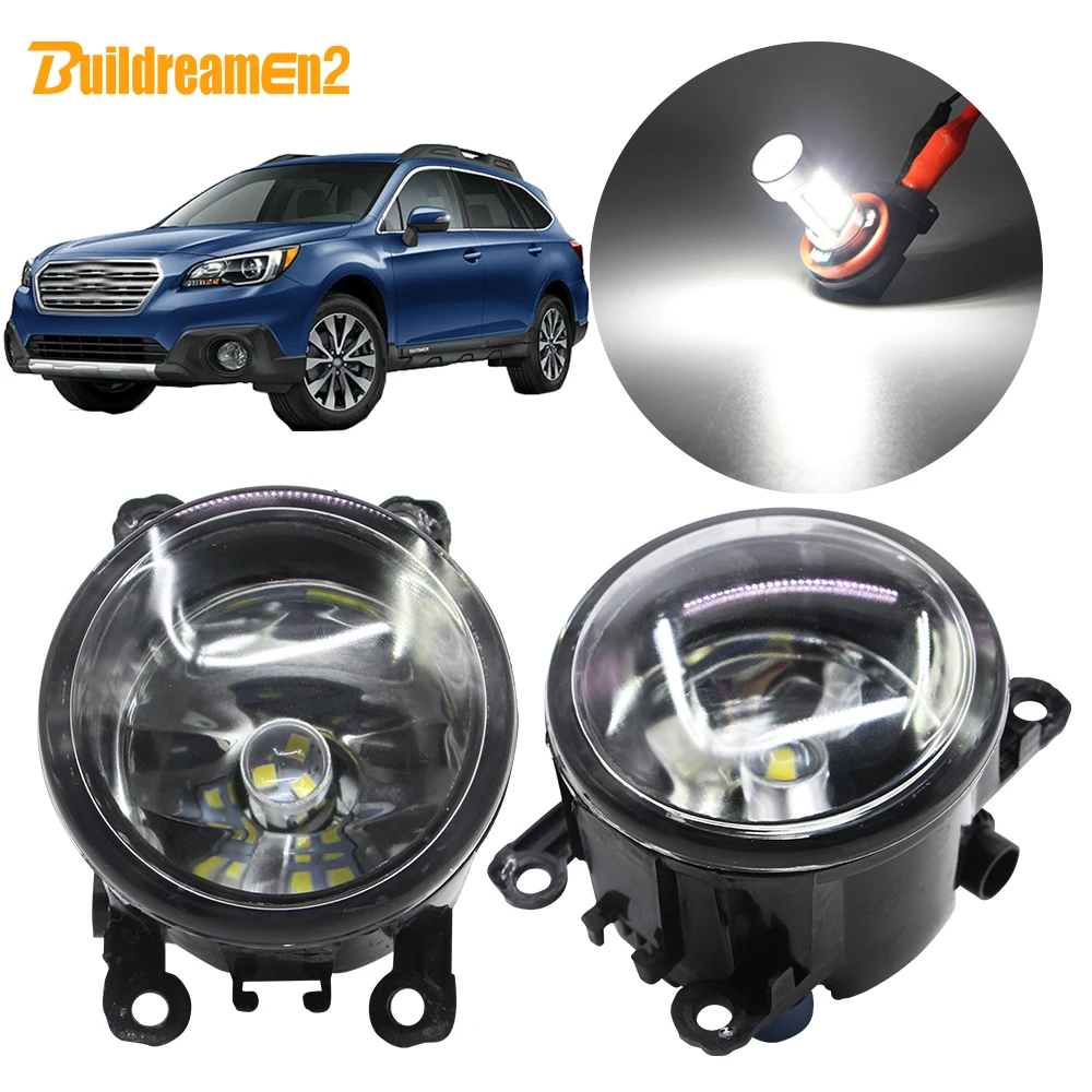 

Buildreamen2 для Subaru Outback 2010 2011 2012 стайлинга автомобилей H11 туман светильник сборки абажур + лампы дневного светильник DRL 12V