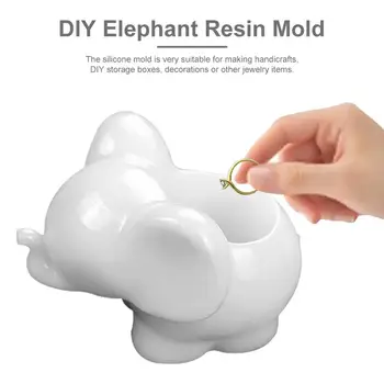 

Silicone Mold DIY Elephant Resin Mould Epoxy Mirror Three-dimensional Storage Mold Decoration