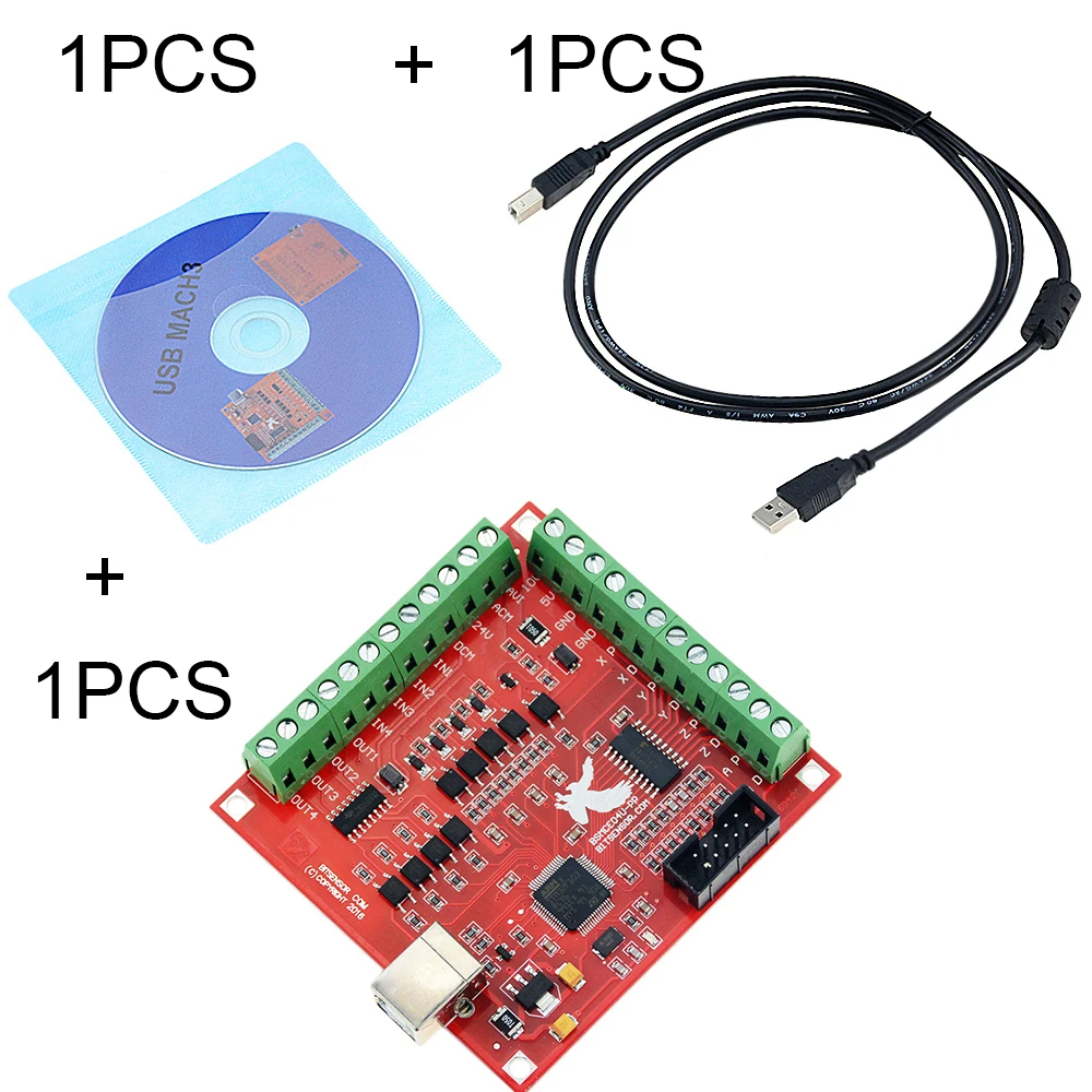 3 шт./компл. 1 шт. MACH3 коммутационная плата+ 1 шт. USB провод+ 1 шт. компакт-диск с ЧПУ USB 100 кГц 4 оси интерфейс драйвер motion контроллер драйвер платы