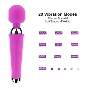 Magic Wand Vibrator for Woman Sex Products AV Vibrators USB Rechargeable Sex Toys for Woman Clitoral Vibrator Female Masturbator 2